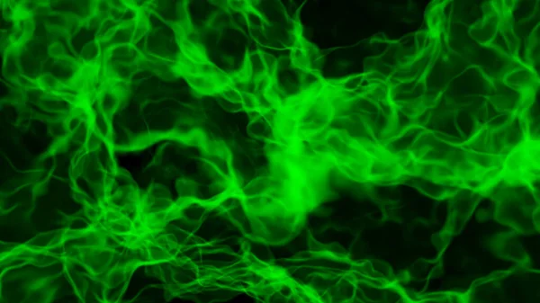 緑の抽象的な背景 輝くプラズマ煙パターン 3Dレンダリングイラスト — ストック写真