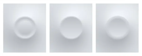 Weiße Tasten Für Die Benutzeroberfläche Einfacher Kreis Modernes Design Für — Stockvektor