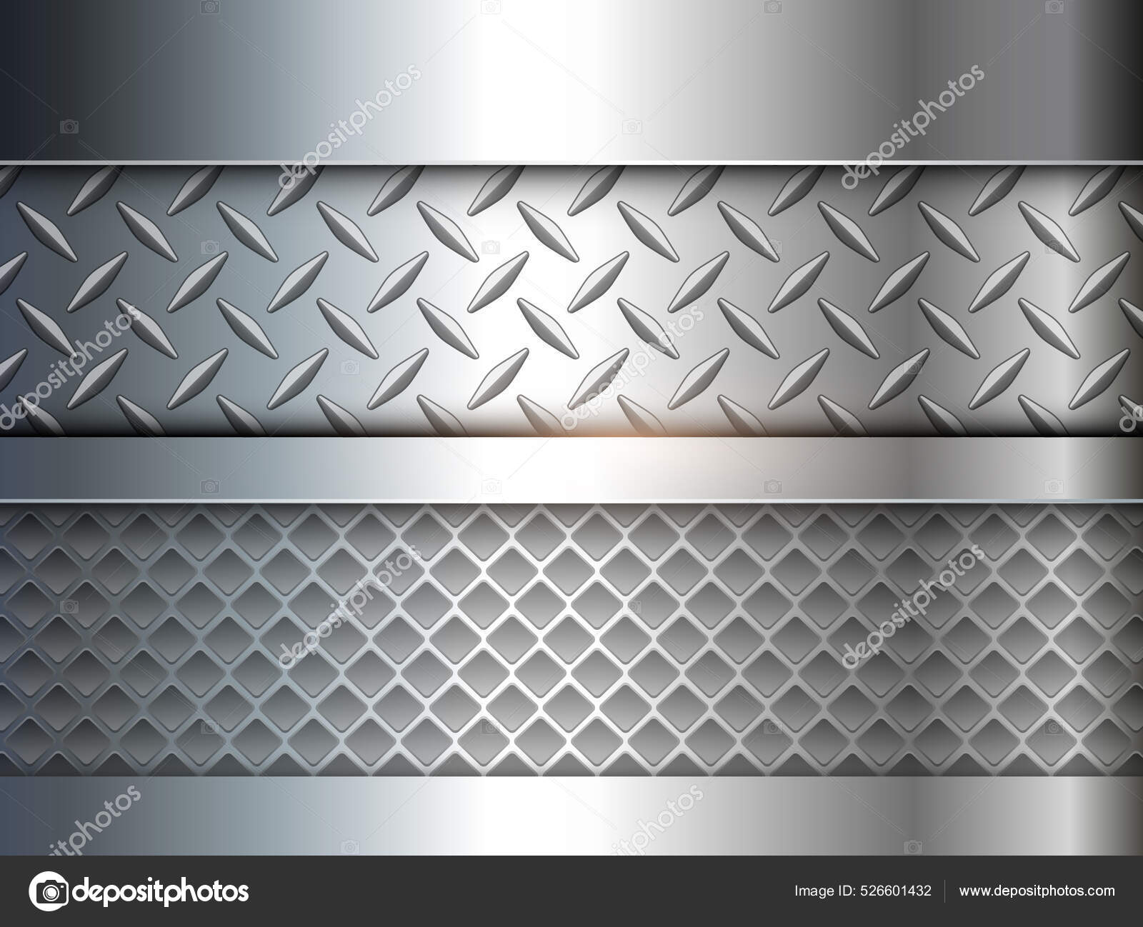 Metal silver steel texture background, shiny brushed metallic texture  plate. Stock Vector
