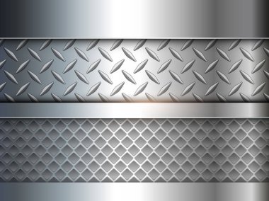Gümüş cilalı çelik desenli arka plan, pırlanta kaplama desenli parlak krom metalik, 3D vektör parlak metal tasarımı.