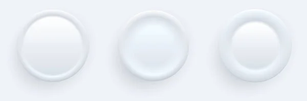 白色按钮的用户界面 简单圆形3D现代设计的移动 社交媒体 新同构平面风格矢量可编辑的说明 白色灰度最小风格Ui图标设置 — 图库矢量图片