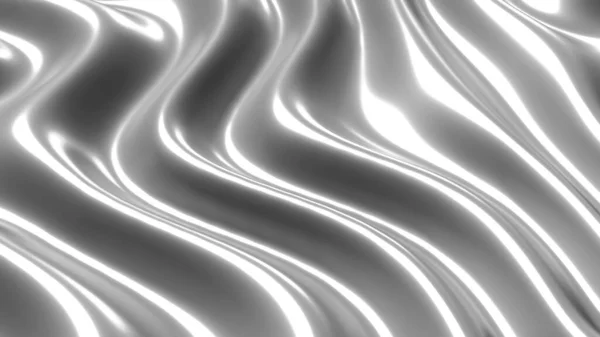 Ασημένια Γκρι Υφή Κύματα Μεταξένια Κυματιστή Σχεδίαση Μεταλλική Γυαλιστερή Απεικόνιση — Φωτογραφία Αρχείου