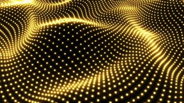 Background Gold Lights Field Abstract Technology Design Fantastic Sea Neon — Stock Photo, Image