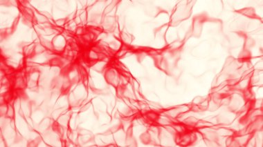 Beyaz, üç boyutlu resimleme üzerinde parlayan kırmızı plazma duman deseni ile soyut arkaplan.