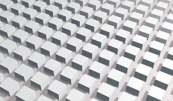 Fundo Geométrico Abstrato Empilhados Cubos Brancos Ilustração Tecnologia Renderização — Fotografia de Stock