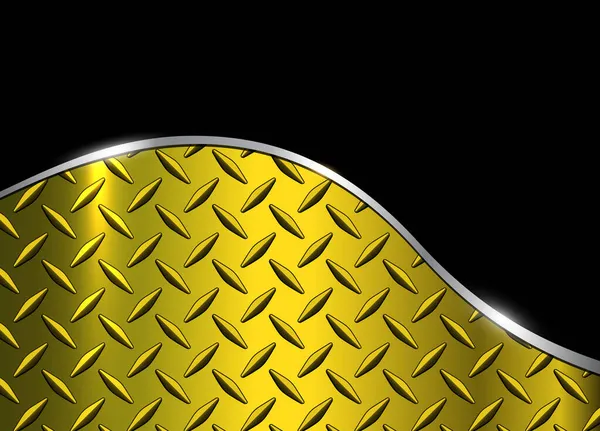 Gold Polierter Stahl Textur Hintergrund Glänzend Goldenes Metallic Mit Diamantplatte — Stockvektor