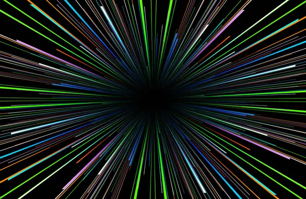 Fond Abstrait Néon Couleurs Incandescentes Concept Vitesse Cosmique Dynamique Hyperespace — Image vectorielle