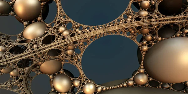 抽象的な背景 素晴らしい3D金属構造 架空の技術レンダリングイラスト — ストック写真