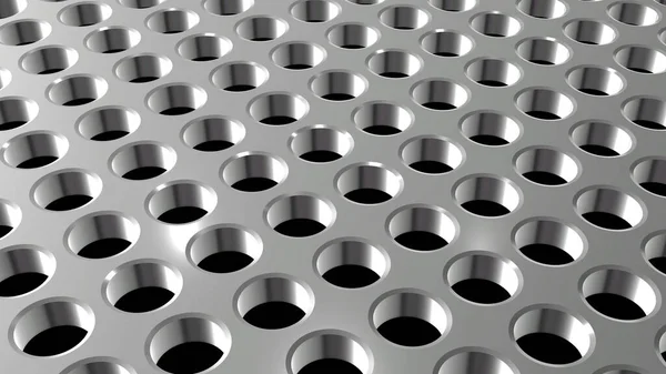 Fondo Metálico Con Patrón Agujeros Perforados Diseño Metal Tecnológico Textura — Foto de Stock