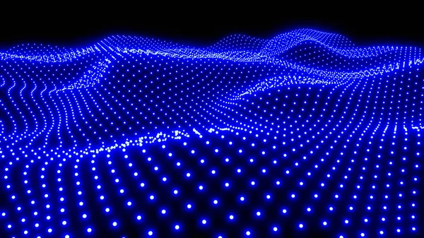 Background Blue Lights Field Abstract Technology Design Fantastic Sea Neon — Stock Photo, Image