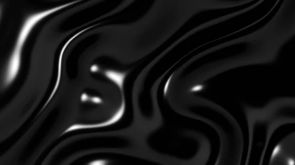 Texture Metallo Nero Con Onde Motivo Ondulato Seta Metallica Scura — Foto Stock