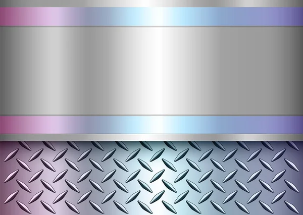 Background Silver Metallic Chrome Design Diamond Plate Sheet Metal Texture — Stockvektor
