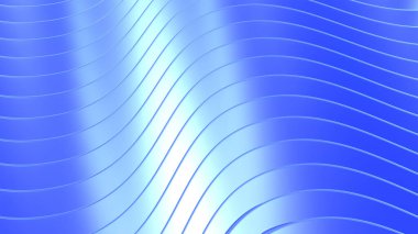 Mavi krom arka plan, 3 boyutlu parlak çizgili doku, dalgalı model teknolojisi çizimi.