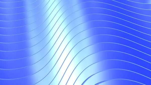 Fond Bleu Chromé Texture Rayée Brillante Motif Ondulé Technologie Rendre — Photo