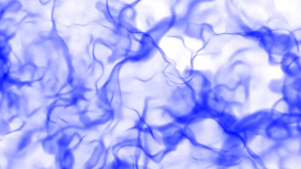 白色の3Dレンダリングイラストに青色プラズマ煙パターンを分離した抽象的背景 — ストック写真