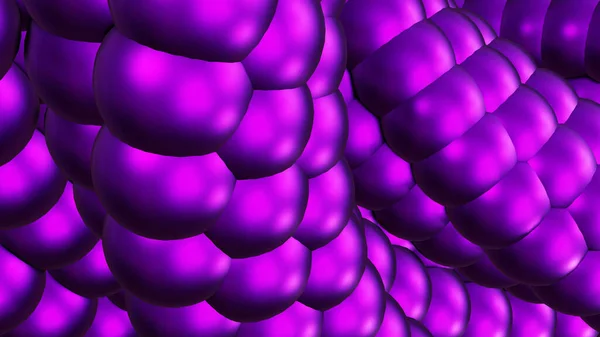 Fundo Abstrato Muitas Esferas Com Padrão Espiral Interessante Roxo Ilustração — Fotografia de Stock