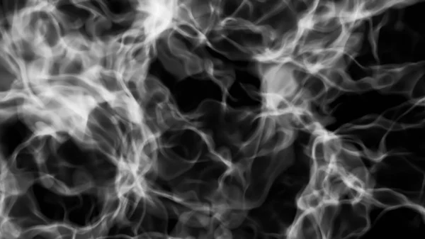 Witte Rook Patroon Geïsoleerd Zwarte Abstracte Achtergrond Met Gloeiende Plasma — Stockfoto