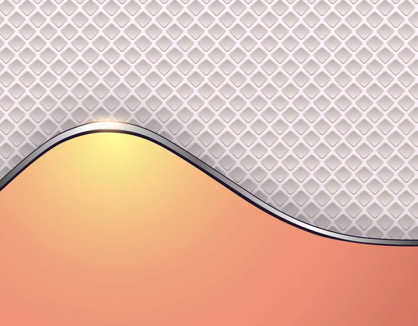 ビジネス背景オレンジグレー 穴のパターンと金属元素とエレガントな波 ベクトル図 — ストックベクタ