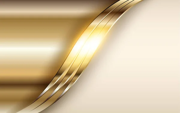 Gold Metallhintergrund Elegant Metallisch Glänzend Goldener Vektorhintergrund — Stockvektor