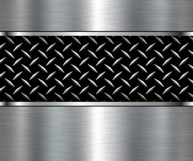 Elmas metalik desenli gümüş fırçalı metal doku, parlak ve parlak çelik plaka çizimi.
