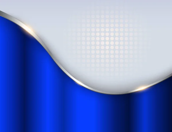 Zilver Blauwe Elegante Achtergrond Met Golf Stippen Patroon Rood Halftoon — Stockvector