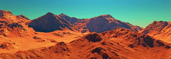 Paisagem Planeta Marte Paisagem Renderização Terreno Planeta Mars Imaginário Deserto — Fotografia de Stock