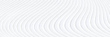 3B dalga desenli soyut beyaz arkaplan, iş sunumu için en az beyaz gri çizgili vektör arkaplan illüstrasyonu.