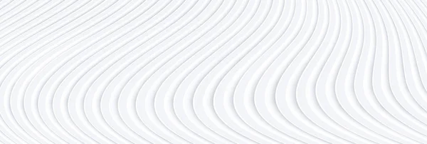 3次元波のパターンを持つ抽象的な白い背景 ビジネスプレゼンテーションのための興味深い最小限の白い灰色の縞模様の背景イラスト — ストックベクタ
