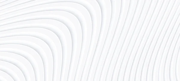 3D波パターンを持つ抽象的な白い背景 ビジネスプレゼンテーションのための興味深い最小限の白い灰色の空気圧配座の縞模様の背景イラスト — ストックベクタ