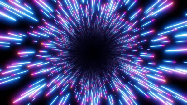 Abstrakt Bakgrund Neon Glöd Lila Blå Färger Kosmisk Hastighet Koncept — Stockfoto