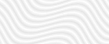 3D çizgili desenli soyut beyaz arkaplan, ilginç mimari minimal gri arkaplan, iş sunumu için kabartma tasarımı, vektör illüstrasyonu