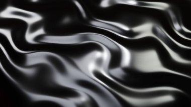 Dalgalı siyah metal desen, sıvı koyu metalik ipek dalgalı desen, 3 boyutlu çizim.