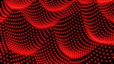 Arkaplan 3D, kırmızı ışık alanı, soyut teknoloji tasarımı, neon ışıklı noktalar denizi, siyah üzerine yarım ton, üç boyutlu çizim arkaplanı..