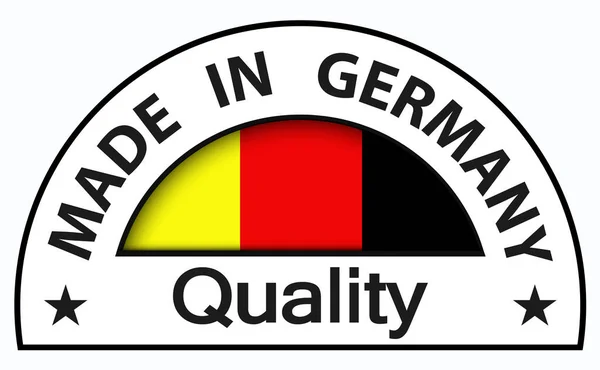 Made Germany Ícone Qualidade Botão Círculo Ilustração Certificado Qualidade Vetorial — Vetor de Stock