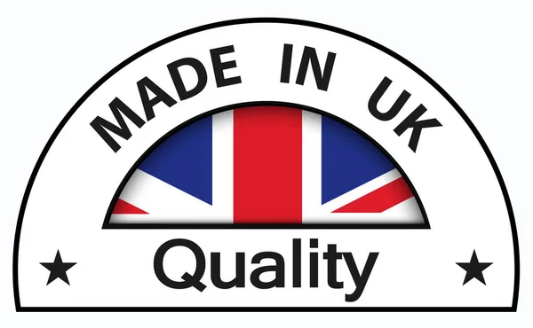 Made Inglaterra Ícone Qualidade Botão Círculo Ilustração Certificado Qualidade Vetorial — Vetor de Stock