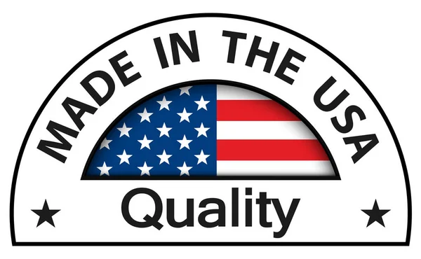 Tillverkad Usa Kvalitet Ikon Cirkel Knapp Vektor Kvalitetscertifikat Illustration — Stock vektor