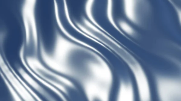 Seidig Silberblauer Hintergrund Mit Wellenförmiger Textur Interessantem Textilmuster Abstrakter Darstellung — Stockfoto