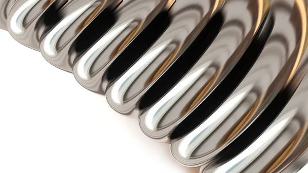 Silber Chrom Metallic Hintergrund Isoliert Auf Weiß Mit Kopierraum Glänzend — Stockfoto