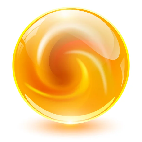 3D水晶 玻璃球与抽象螺旋形状里面 有趣的大理石球 — 图库矢量图片