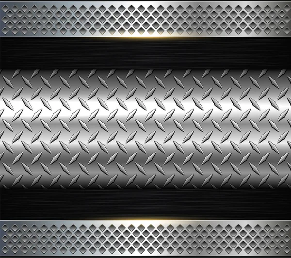 Fondo Industrial Negro Plateado Textura Acero Inoxidable Metálico Lámina Metal — Vector de stock