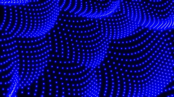 Arkaplan 3D mavi ışık alanı, soyut teknoloji tasarımı, neon ışıldayan noktalar denizi siyah üzerine yarım ton, üç boyutlu çizim arkaplanı.