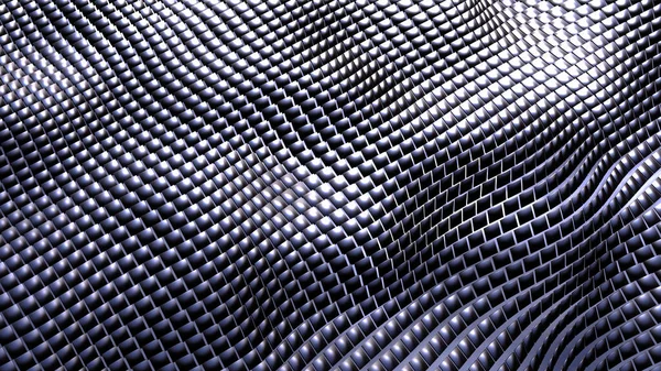 Srebrne Metaliczne Tło Fale Kwadratowych Kształtów Mozaika Technologia Abstrakcyjna Współczesne — Zdjęcie stockowe