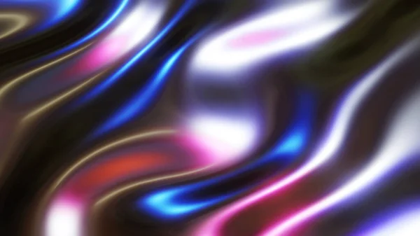 要旨銀金属の背景 波と紫青クロム金属テクスチャ 液体金属シルク波状デザイン 3Dレンダリングイラスト — ストック写真