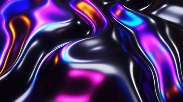 Abstract Background Black Waves Neon Glowing Multicolored Laser Lights Technology — Stock Photo, Image