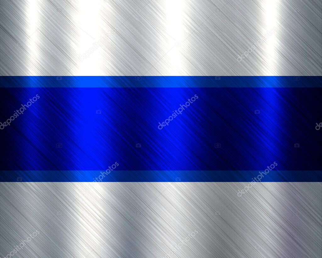 Metal silver blue background, steel texture with brushed metallic texture plate pattern, vector illustration.