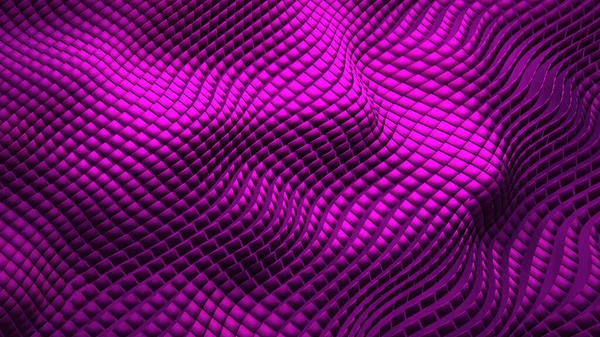 Fondo Metálico Púrpura Ondas Mosaico Formas Cuadradas Tecnología Abstracta Telón — Foto de Stock