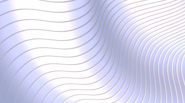 3D çizgili desenli soyut beyaz arkaplan, ilginç mimari minimal gri arkaplan 3D resimleme.