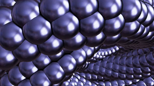 Fundo Abstrato Esferas Metal Com Padrão Espiral Interessante Bolas Cromo — Fotografia de Stock