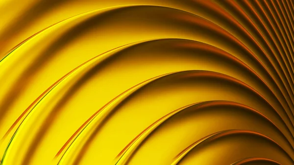 黄金の金属の背景 光沢のあるストライプ3D黄金の金属の抽象的な背景 技術のレンダリングイラスト — ストック写真