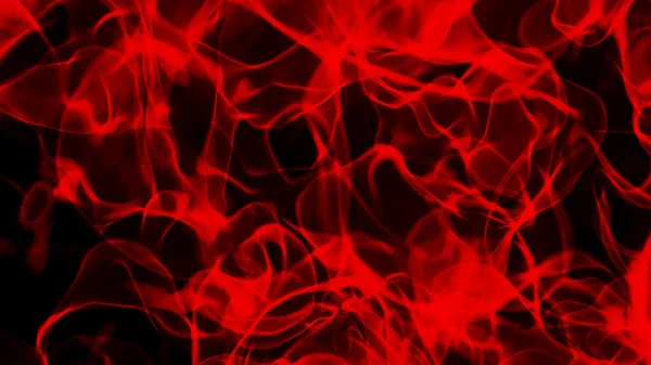 红色删减背景 明亮的烟雾图案隔离在黑色 天然烟雾纹理3D渲染说明 — 图库照片